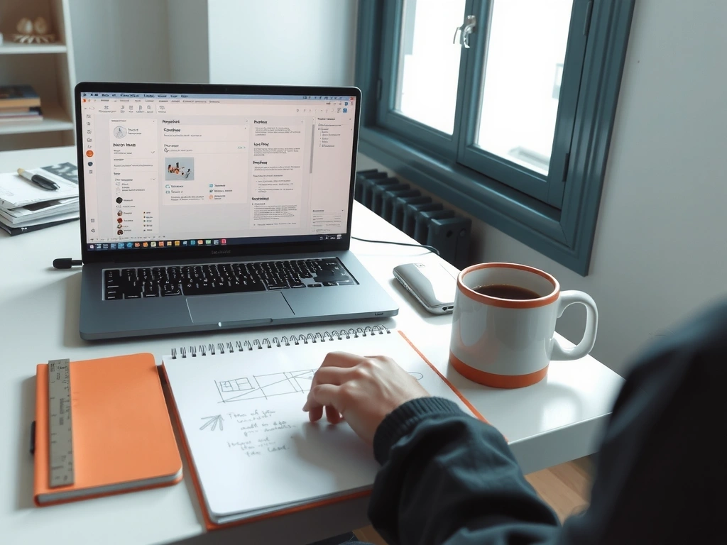 Puesto de trabajo de un diseñador en el estudio